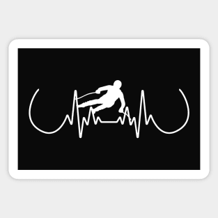 Skiing Heartbeat Sticker